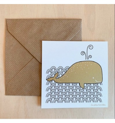 Carte Baleine dorée - Les Petites Hirondelles