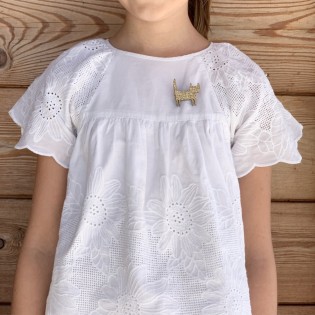 Broche chat doré à paillettes - Les Petites Hirondelles 2