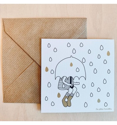 Carte Sous la Pluie - Les Petites Hirondelles