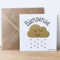 Carte Nuage doré Bienvenue - Les Petites Hirondelles