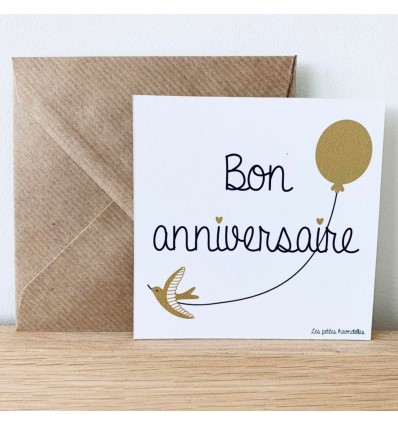 Carte Bon Anniversaire - Les Petites Hirondelles