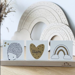 Carte Bisou coeur doré - Les Petites Hirondelles 2