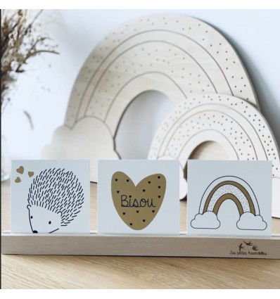 Carte Bisou coeur doré - Les Petites Hirondelles