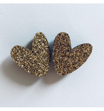 Duo de pin's coeurs dorés - Les Petites Hirondelles