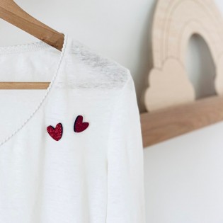 Duo de pin's coeurs rouges - Les Petites Hirondelles 2