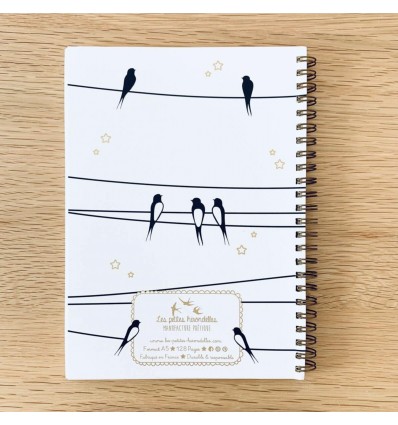 Carnet spirale Hirondelles sur fil- Les Petites Hirondelles