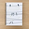 Carnet spirale Hirondelles sur fil- Les Petites Hirondelles