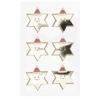 6 autocollants 3D étoile - Rico Design