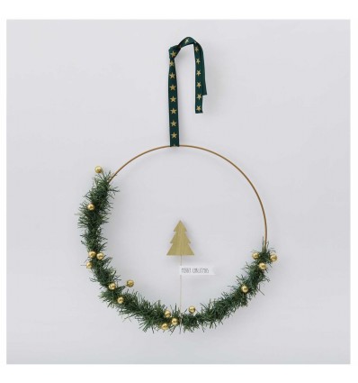 Ruban vert étoiles dorées - Rico Design