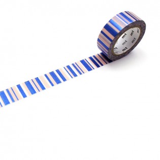 Masking tape bayadère bleu et saumon