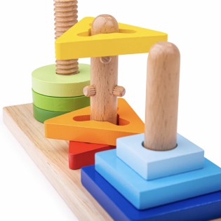 Formes à tourner et visser en bois "Twist & Turn" - Bigjigs