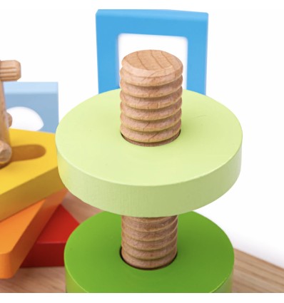 Formes à tourner et visser en bois "Twist & Turn" - Bigjigs