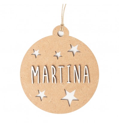 Boule personnalisée en bois brut - Vintiun