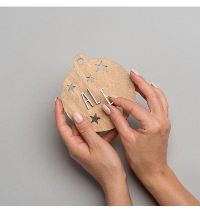 Boule personnalisée en bois brut - Vintiun