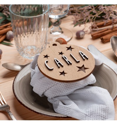 Boule personnalisée en bois brut - Vintiun