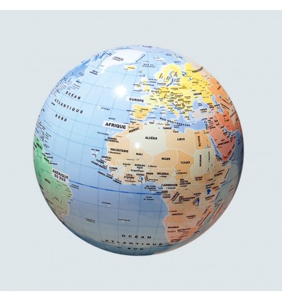 Globe gonflable Pays et villes du monde (42 cm) - Caly