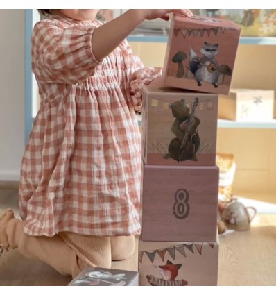 Set de 10 cubes à empiler animaux musiciens - Egmont Toys