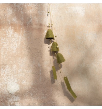 Suspension cloche en feutre Anis - Muskhane