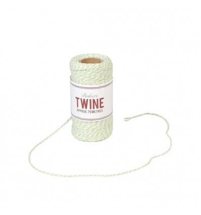 Ficelle bicolore Baker's twine vert anis et blanc