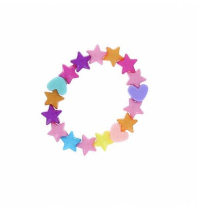 Bracelet étoiles et coeurs multicolores
