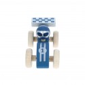 Voiture de course en bois bleue