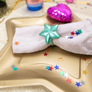 Confettis métallisés étoiles multicolores 2