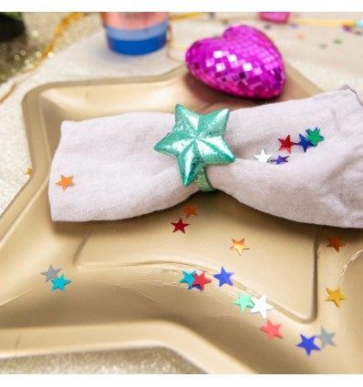 Confettis métallisés étoiles multicolores