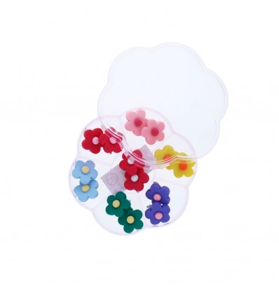 Boite de boucles d'oreilles fleurs