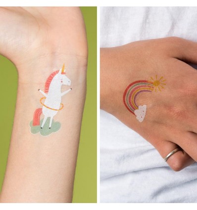 Tatouages temporaires licornes magiques - Rex