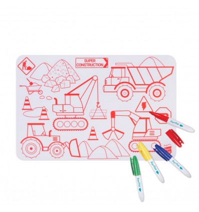 Mini set de table silicone Super Construction - Super Petit
