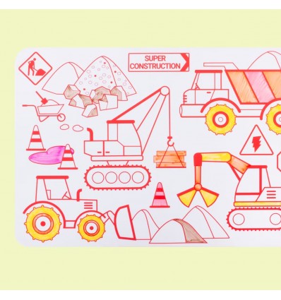 Mini set de table silicone Super Construction - Super Petit