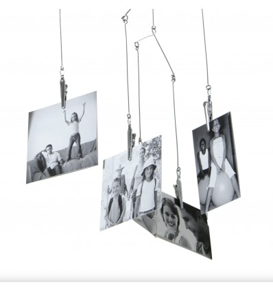 Mobile photos argent 10 pinces - Kikkerland