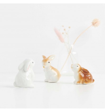 Lapin marron en porcelaine debout - Rico Design