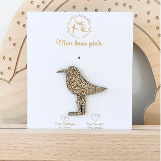 Pin's Mouette dorée à paillettes - Les Petites Hirondelles