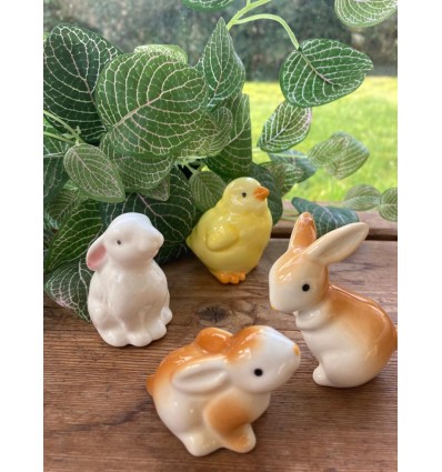 Lapin marron en porcelaine debout - Rico Design