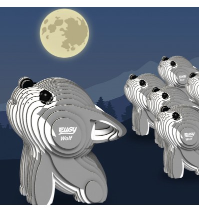 Eugy puzzle Loup 3D en carton