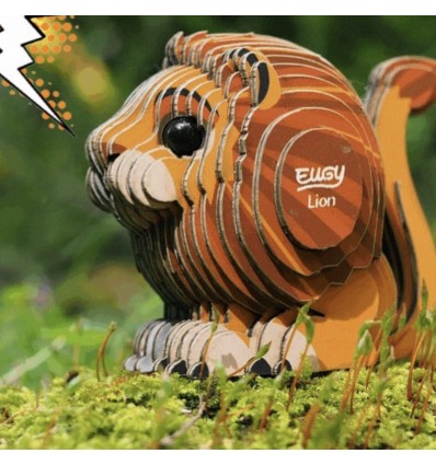 Eugy puzzle Lion 3D en carton