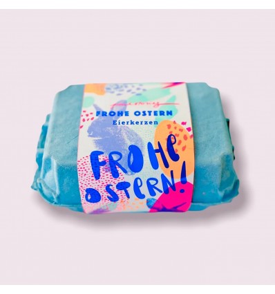 Boite bleue de 6 bougies Oeufs - Pinkstories