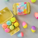 Boite jaune de 6 bougies Oeufs - Pinkstories