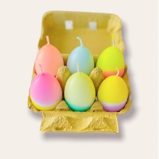 Boite jaune de 6 bougies Oeufs - Pinkstories 2