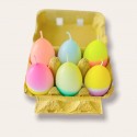 Boite jaune de 6 bougies Oeufs - Pinkstories