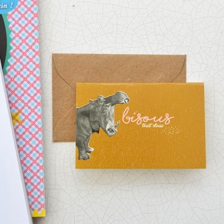 Mini carte double bisou tout doux Hippo - Cité Candide 2