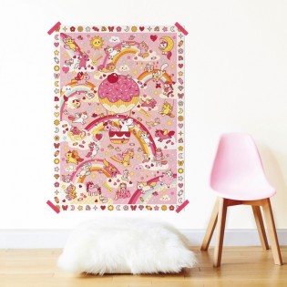 Poster créatif Licornes 150 stickers - Poppik