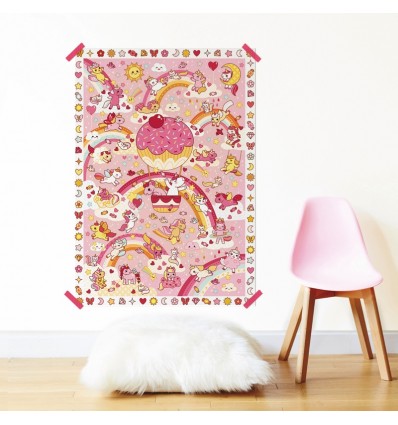 Poster créatif Licornes 150 stickers - Poppik