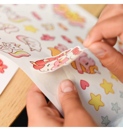 Poster créatif Licornes 150 stickers - Poppik
