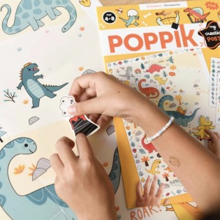 Poster créatif Dinosaures 150 stickers - Poppik 2
