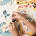 Poster créatif Dinosaures 150 stickers - Poppik
