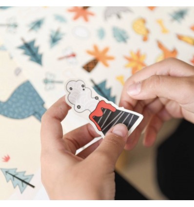 Poster créatif Dinosaures 150 stickers - Poppik