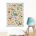 Poster créatif Dinosaures 150 stickers - Poppik