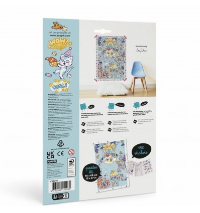 Poster créatif Fête 150 stickers - Poppik